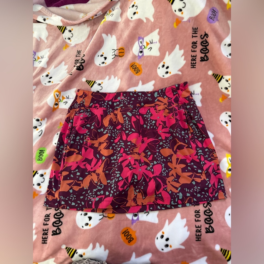 Title Nine Maroon and Orange Patterned Tennis Skirt